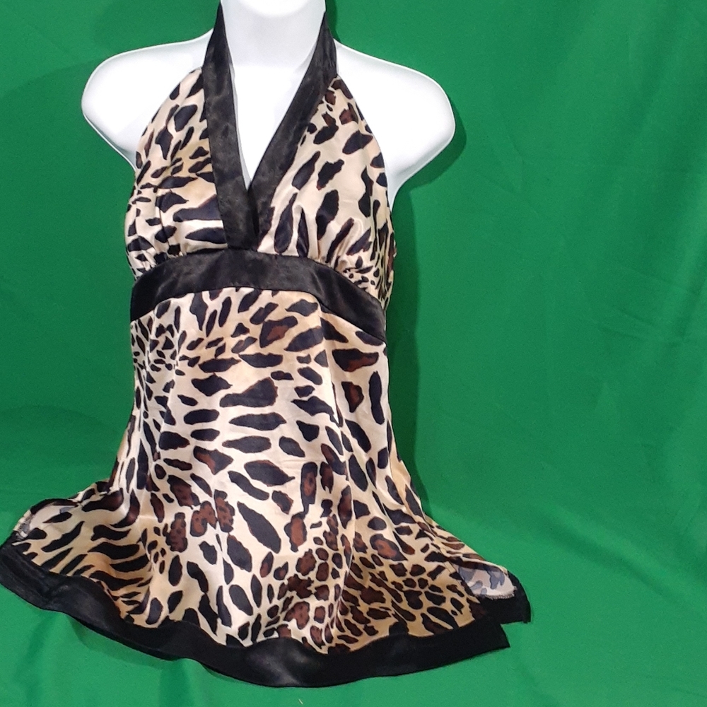 Candie's L animal print halter top